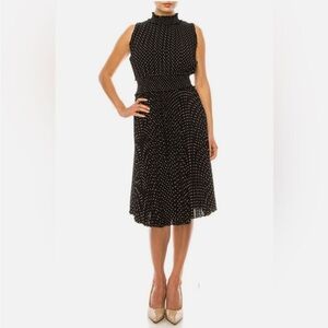 Nanette Lepore Mock Neck Sleeveless Polka Dot Dress